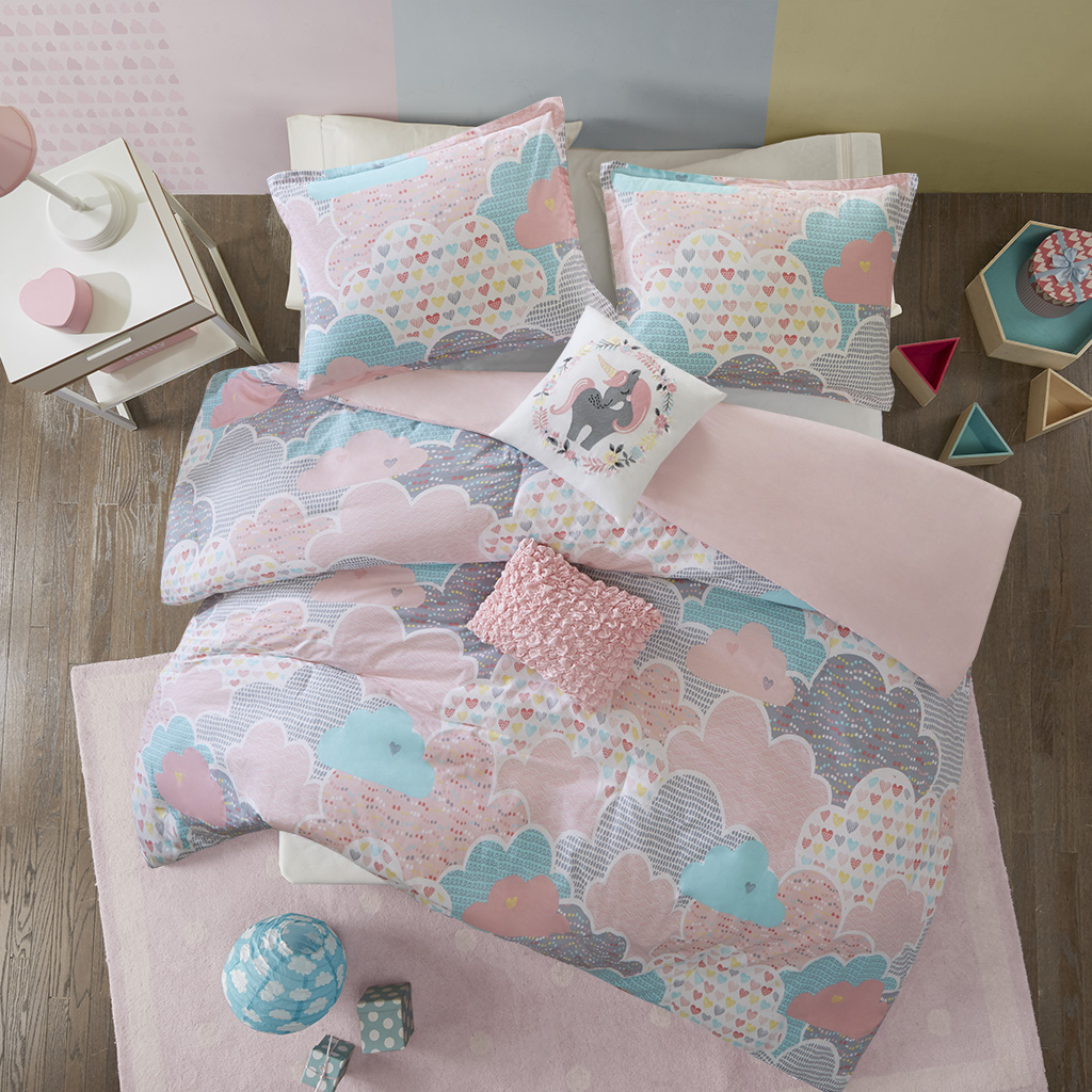 

Urban Habitat Kids - Cloud Cotton Printed Duvet Cover Set - Pink - Full/Queen