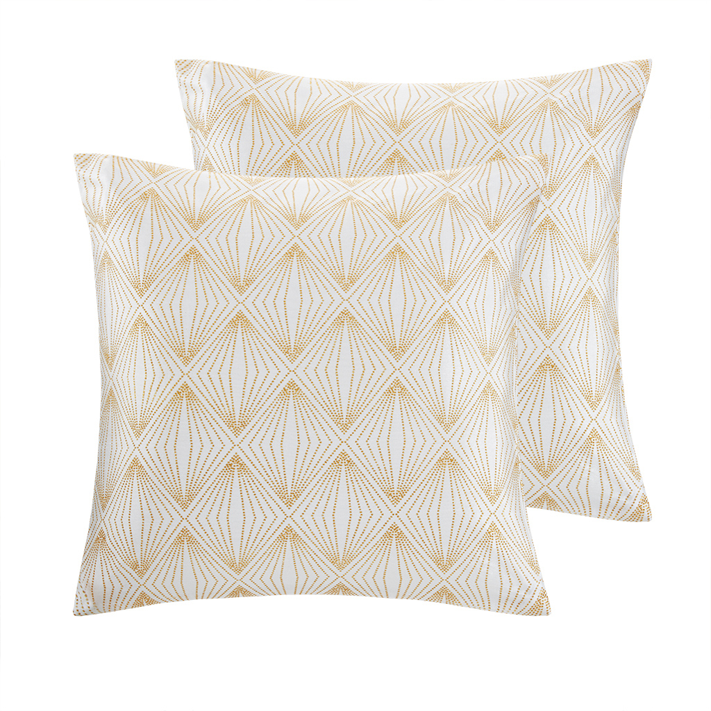 

Madison Park - Krystal Metallic Faux Silk Dec Pillow Pair - Rose gold - 20x20