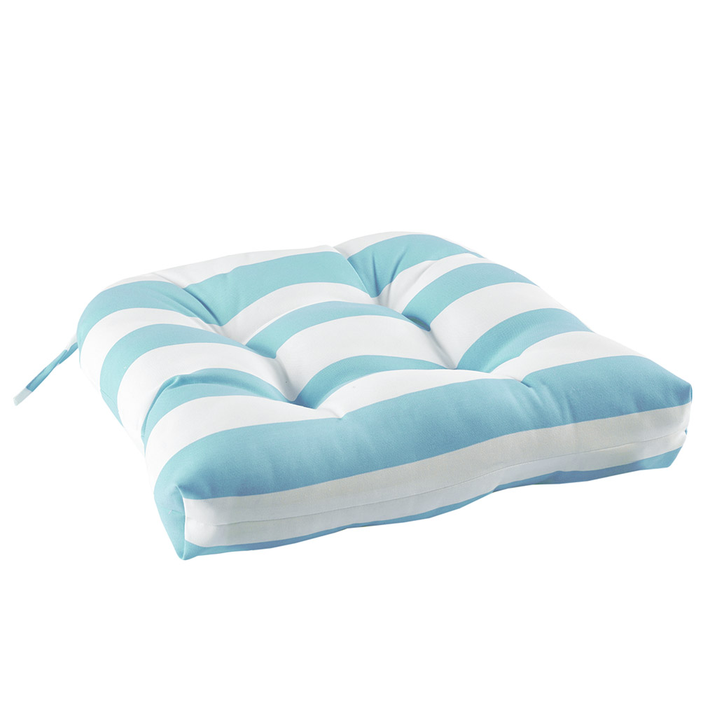 

Madison Park - Percee Printed Cabana Stripe 3M Scotchgard Outdoor Seat Cushion - Aqua - 20x20x3