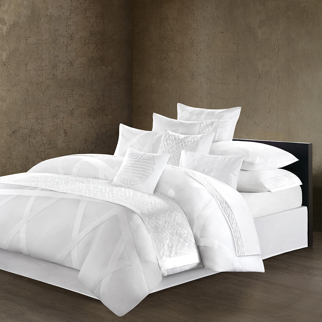 

Natori - Tsuba Geo Duvet Cover - White - Queen