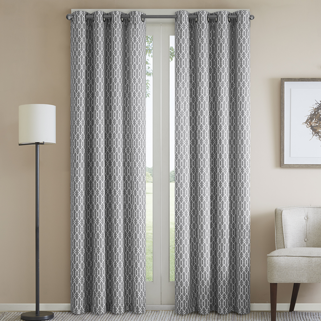 

Madison Park - Prescott Window Curtain Pair - Grey - 84" Panel