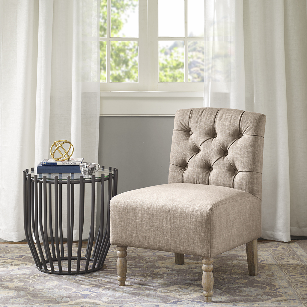 

Madison Park - Lola Tufted Armless Chair - Beige - See below