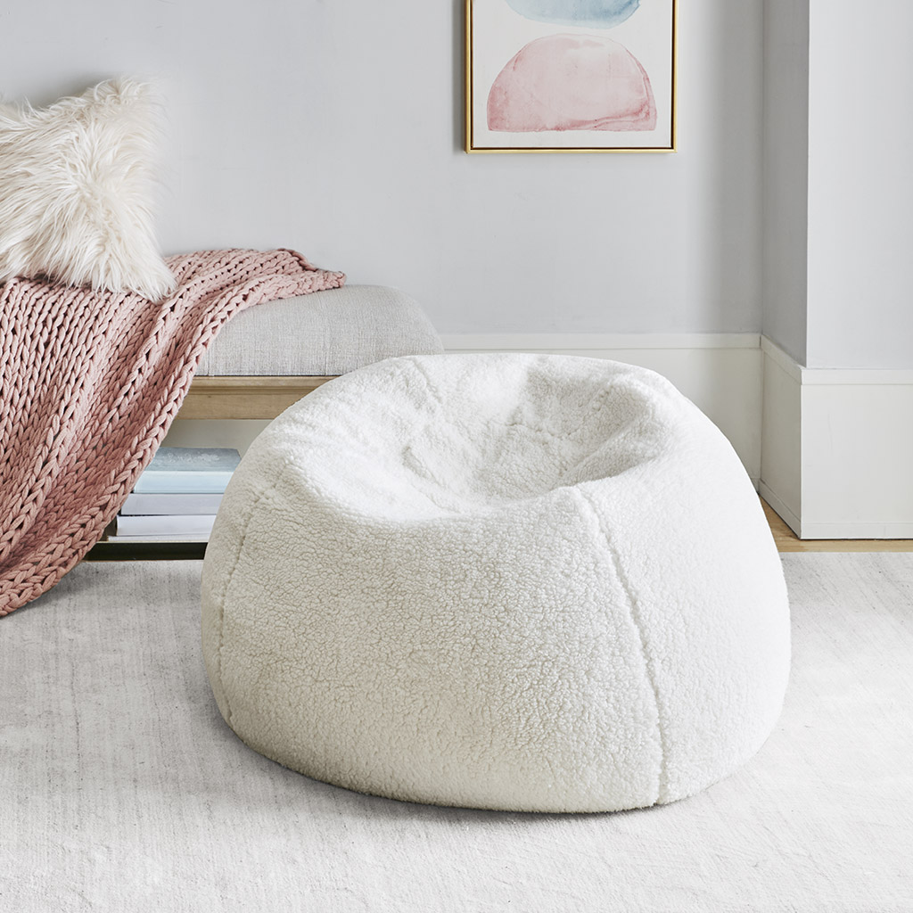 

Intelligent Design - Berber Bean Bag - Ivory - 32"D x 15"H