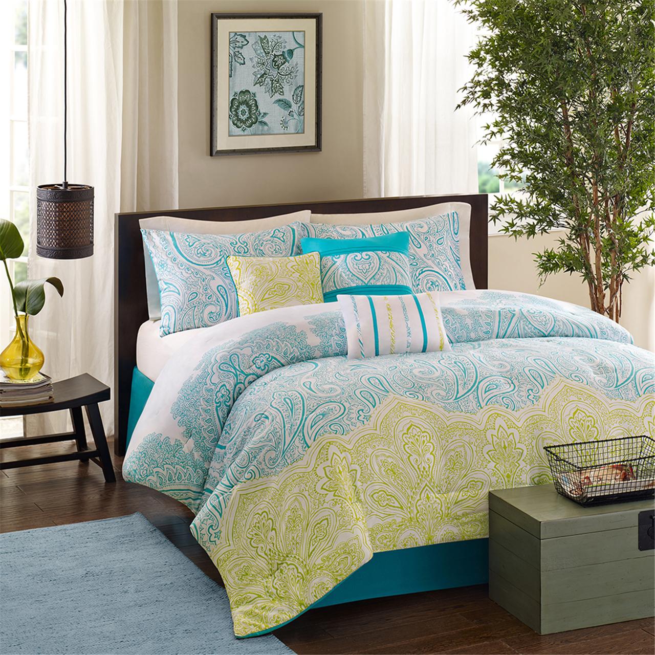 

Home Essence - Naomi 7 Piece Comforter Set - Aqua - Queen