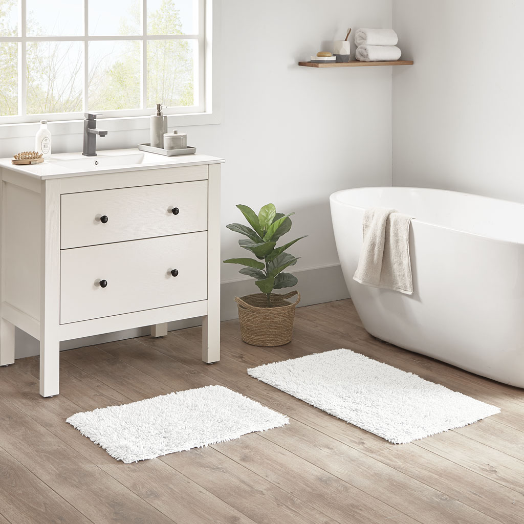 

Madison Park - Elements Organic Cotton 2 Piece Bath Rug Set - White - 17x24"/20x32