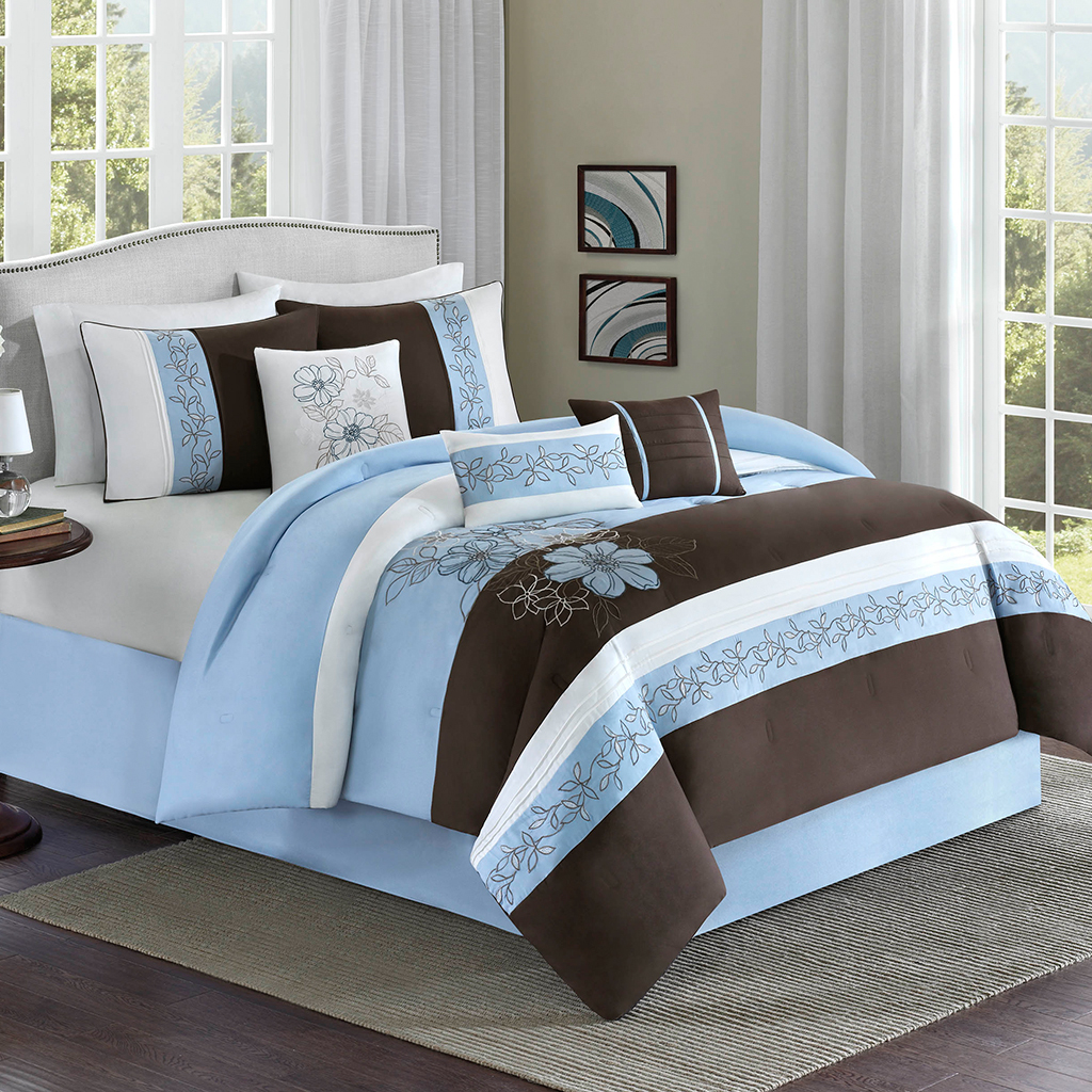 

Avenue 8 - BHG Estella 7 Piece Comforter Set - Blue - Queen