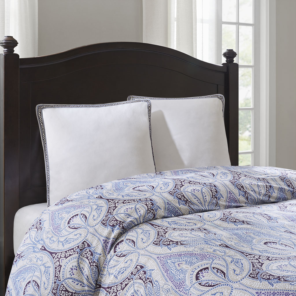 

Echo Design - Ivy Paisley Embroidered Cotton Euro Sham - White - 26x26