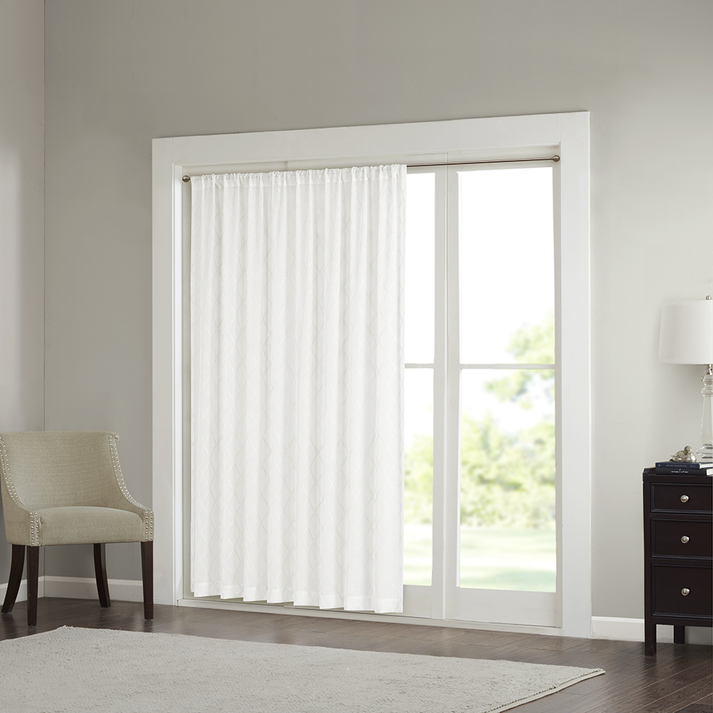 

Madison Park - Irina Diamond Sheer Window Curtain - White - 100x84