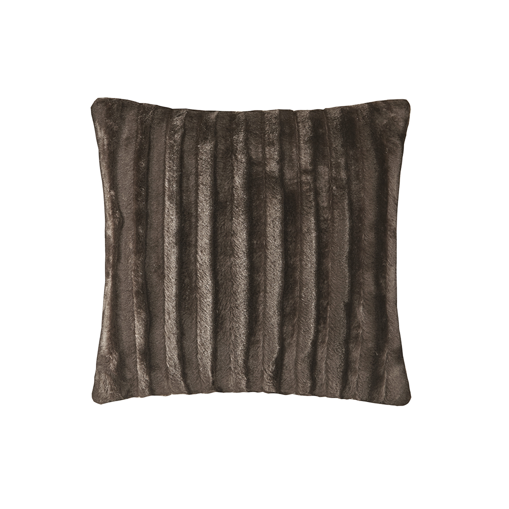 

Madison Park - Duke Faux Fur Square Pillow - Brown - 20x20