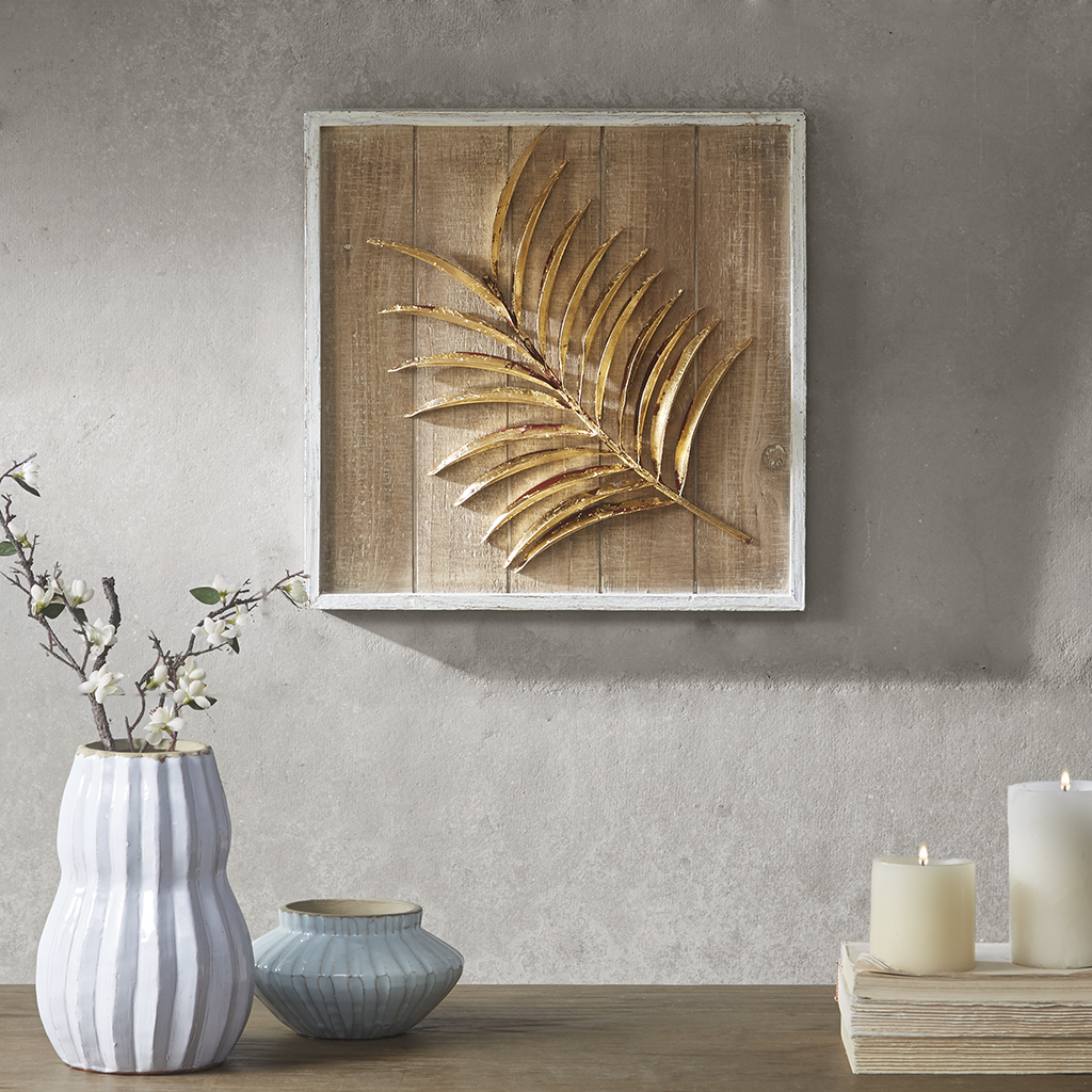

Madison Park - Fern Leaf Decor - Brown/Gold - Left