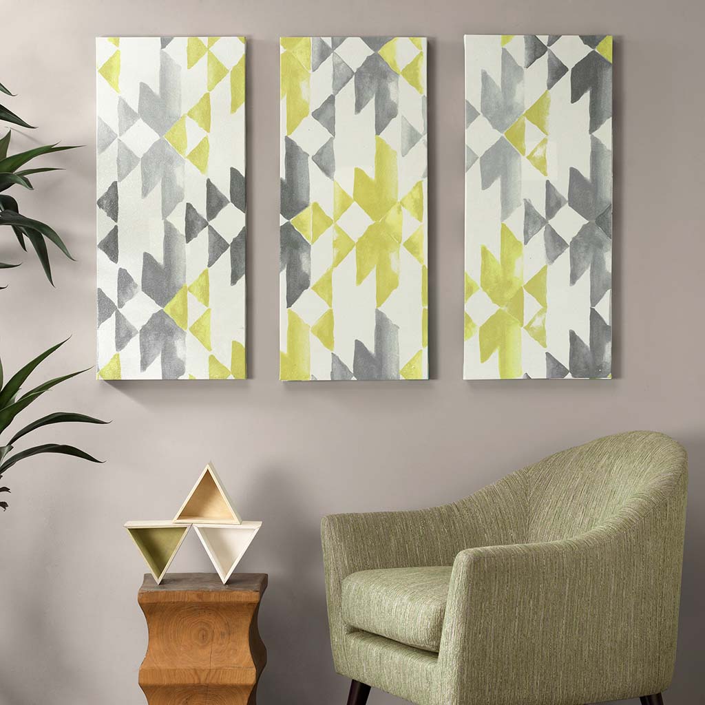 

INK+IVY - Yellow Sierra Gel Coat Printed Canvas 3 Piece Set - Yellow - See below