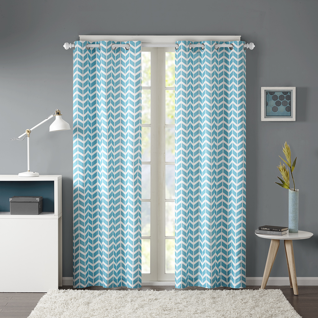 

Style Lab - Emery Window Curtain Pair - Aqua - 37x84