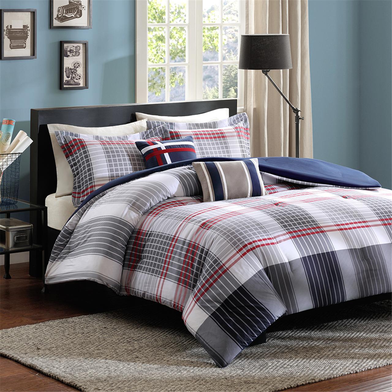 

Intelligent Design - Caleb Comforter Set - Blue - Full