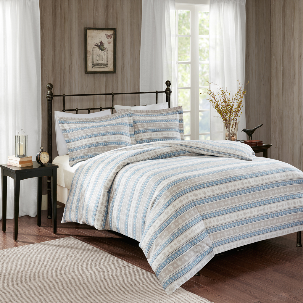 

Woolrich - Nordic Snowflake Flannel Duvet Mini Set - Blue - King