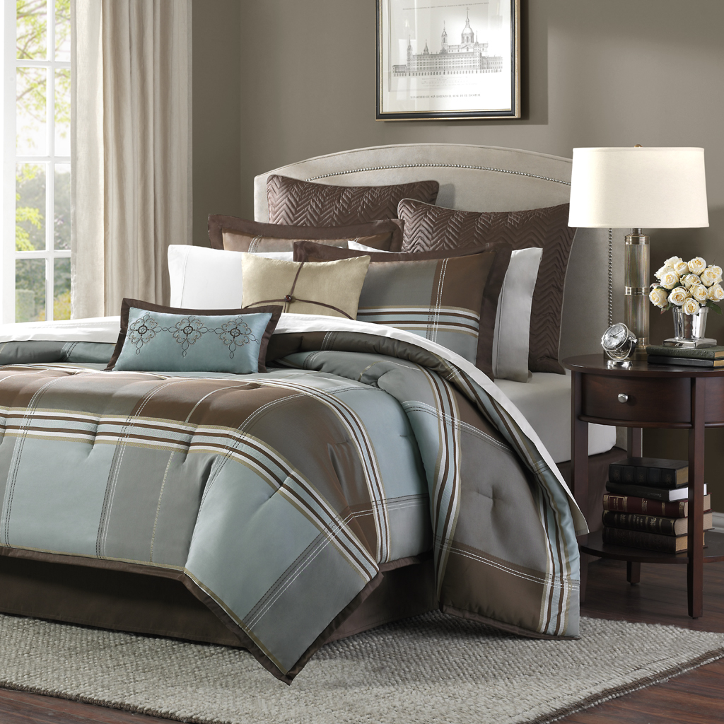 

Madison Park - Lincoln Square 8 Piece Comforter Set - Brown - Queen