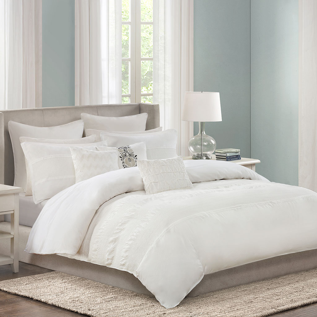 

Echo Design - Crete Duvet Cover - White - Full/Queen