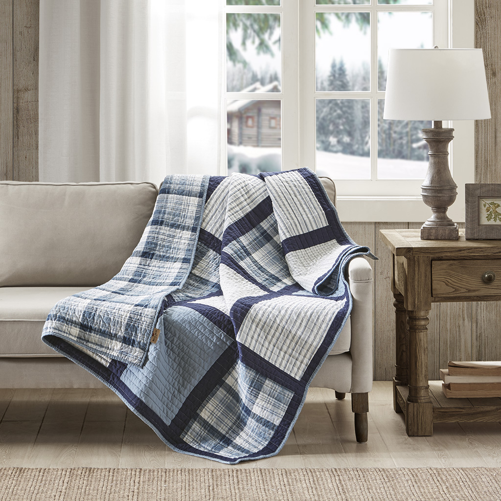 

Woolrich - Huntington Oversized Cotton Quilted Throw - Blue - 50x70