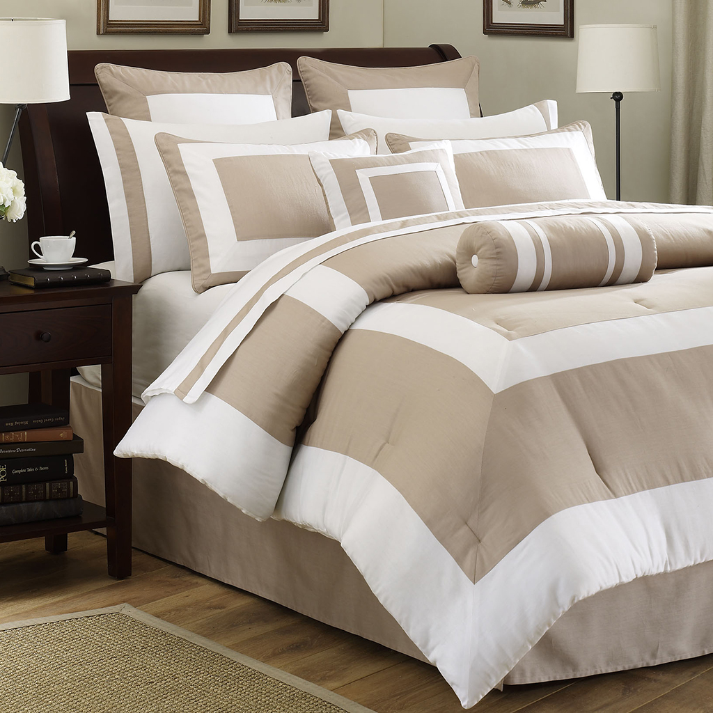 

Avenue 8 - 6-pc Hotel Set Sateen 6 Piece Comforter Set - Khaki - Queen