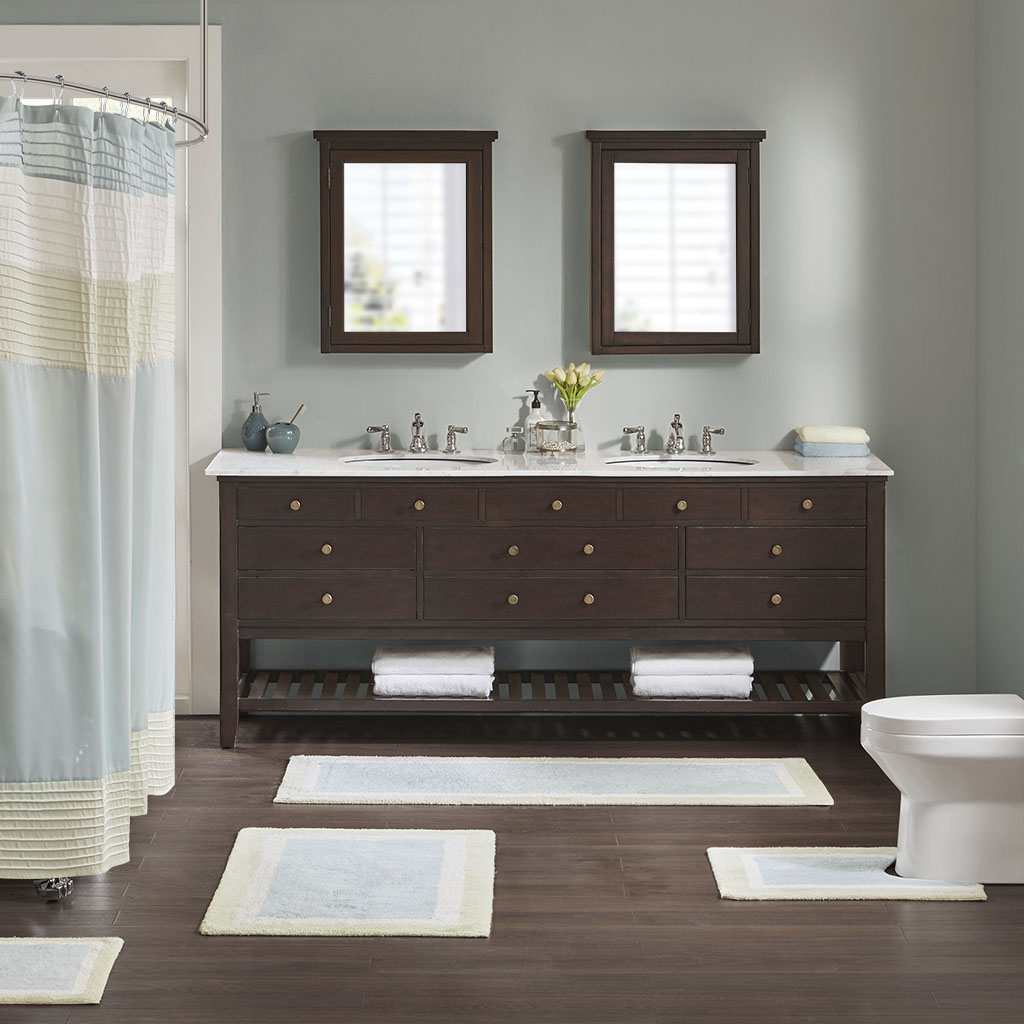 

Madison Park - Carter Cotton Tufted Bath Rug - Aqua - 20x30