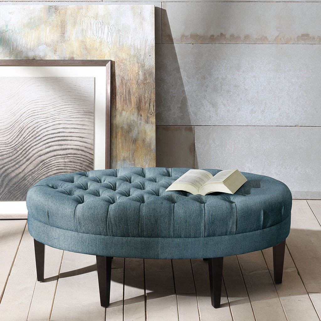 

Madison Park - Martin Surfboard Tufted Ottoman - Blue - See below