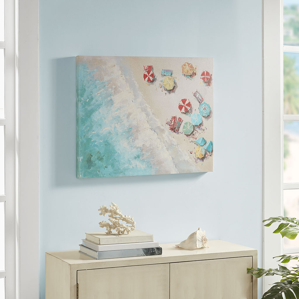 

Madison Park - Aerial Beach Printed Canvas with Gel Coat - Multi - See below