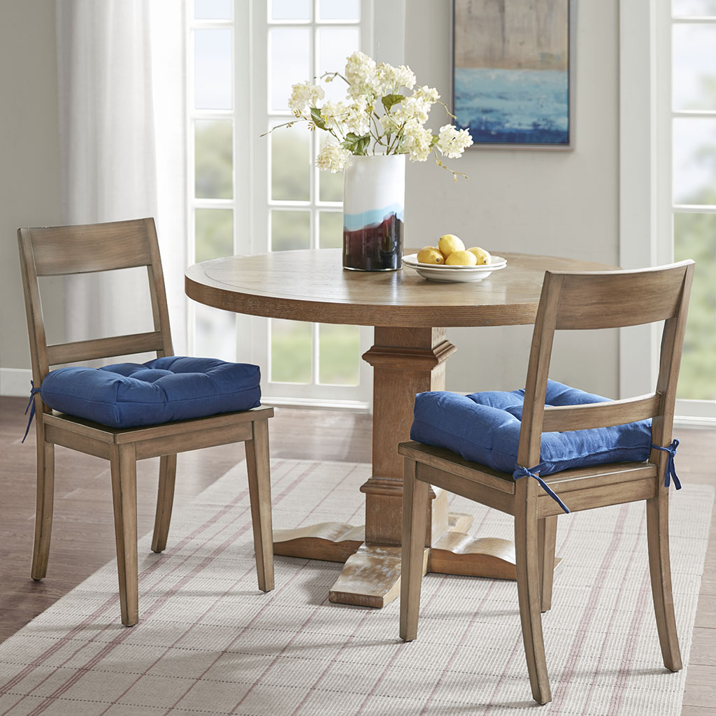

Madison Park - Ridge Linen Square Chair Pad Pair - Navy - 16x16x4