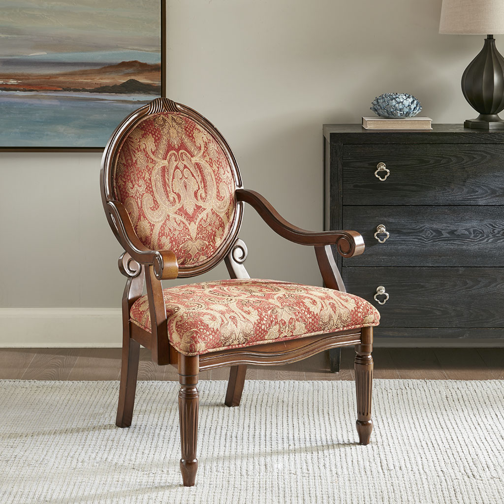 

Madison Park - Brentwood Exposed Wood Arm Chair - Red - See below