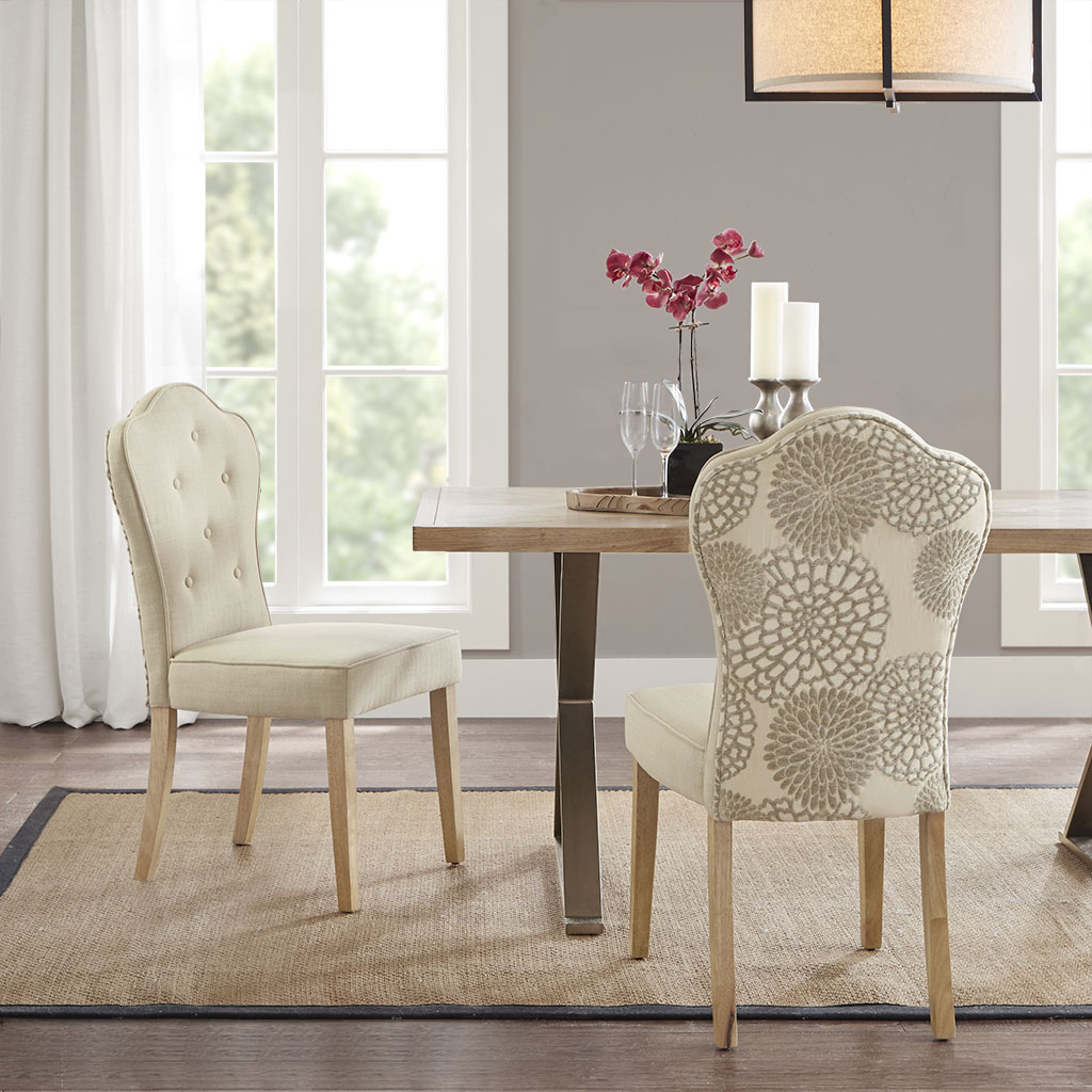 

Madison Park - Lisa Dining Chair (set of 2) - Beige Multi - See below