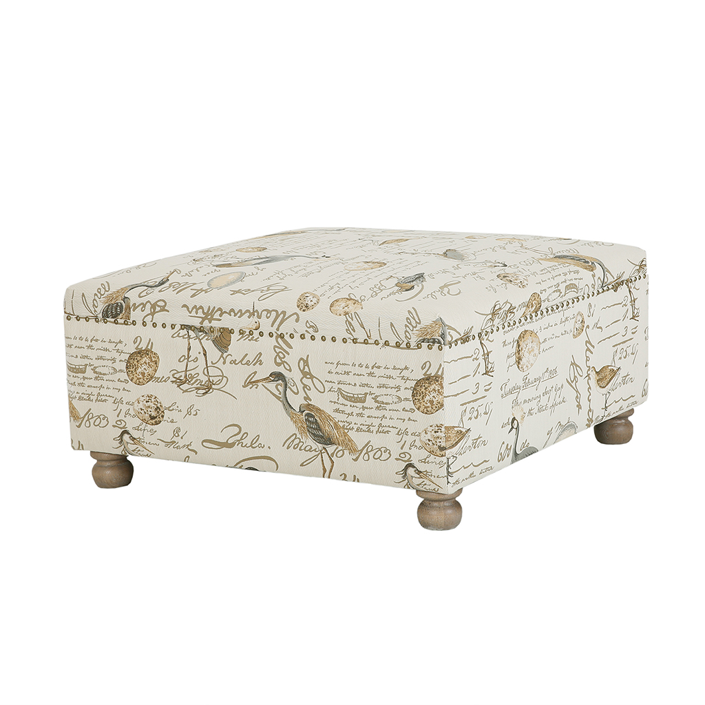 

Madison Park - Carlyle Cocktail Square Ottoman - Ivory - See below
