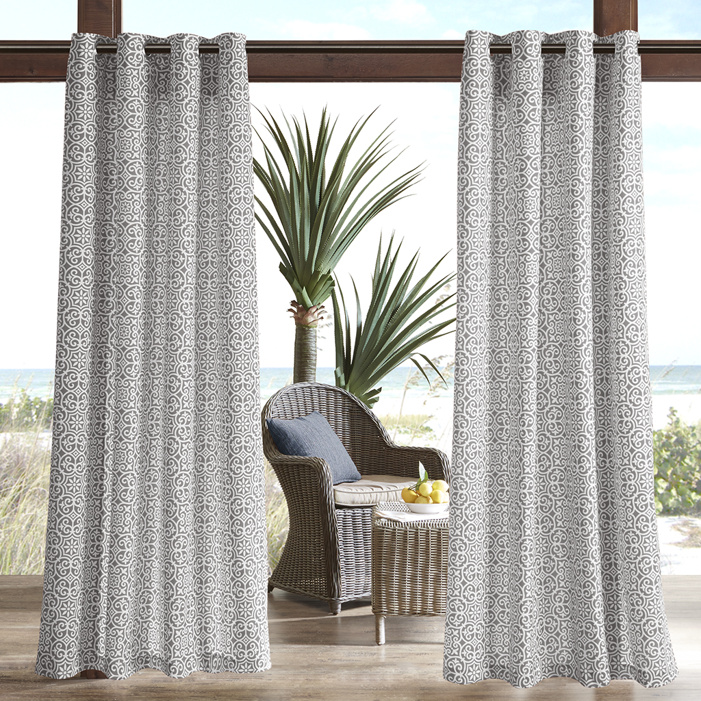 

Madison Park - Aptos Printed Fret 3M Scotchgard Outdoor Panel - Grey - 95" Panel