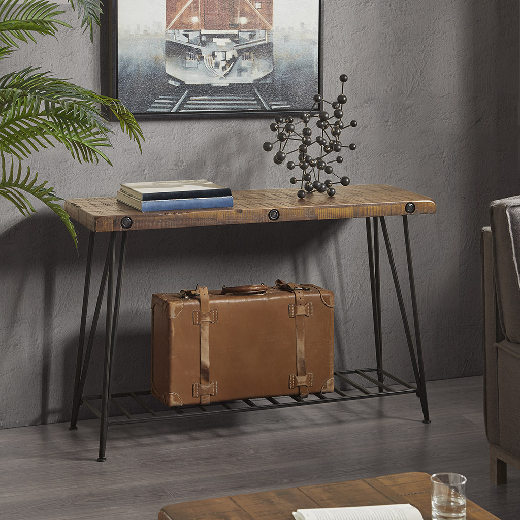 

INK+IVY - Trestle Console Table - Dark Brown - See below