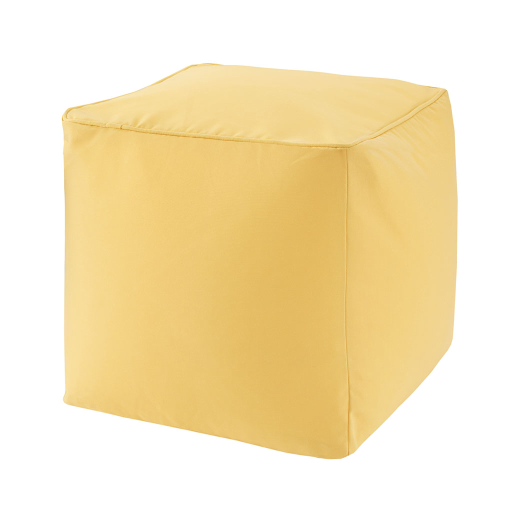 

Madison Park - Pacifica Solid 3M Scotchgard Outdoor Square Pouf - Yellow - 18x18x18