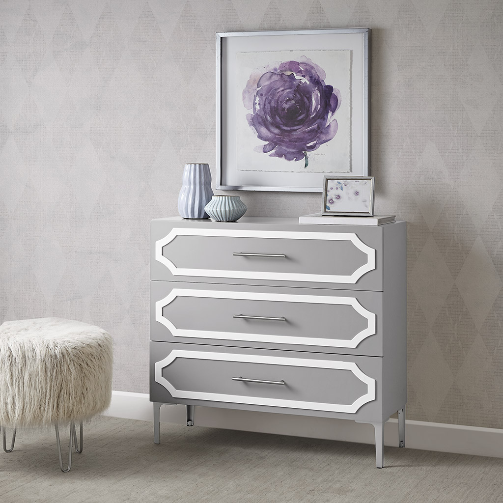 

Madison Park - Heldt 3-Drawer Accent Chest - Grey - See below