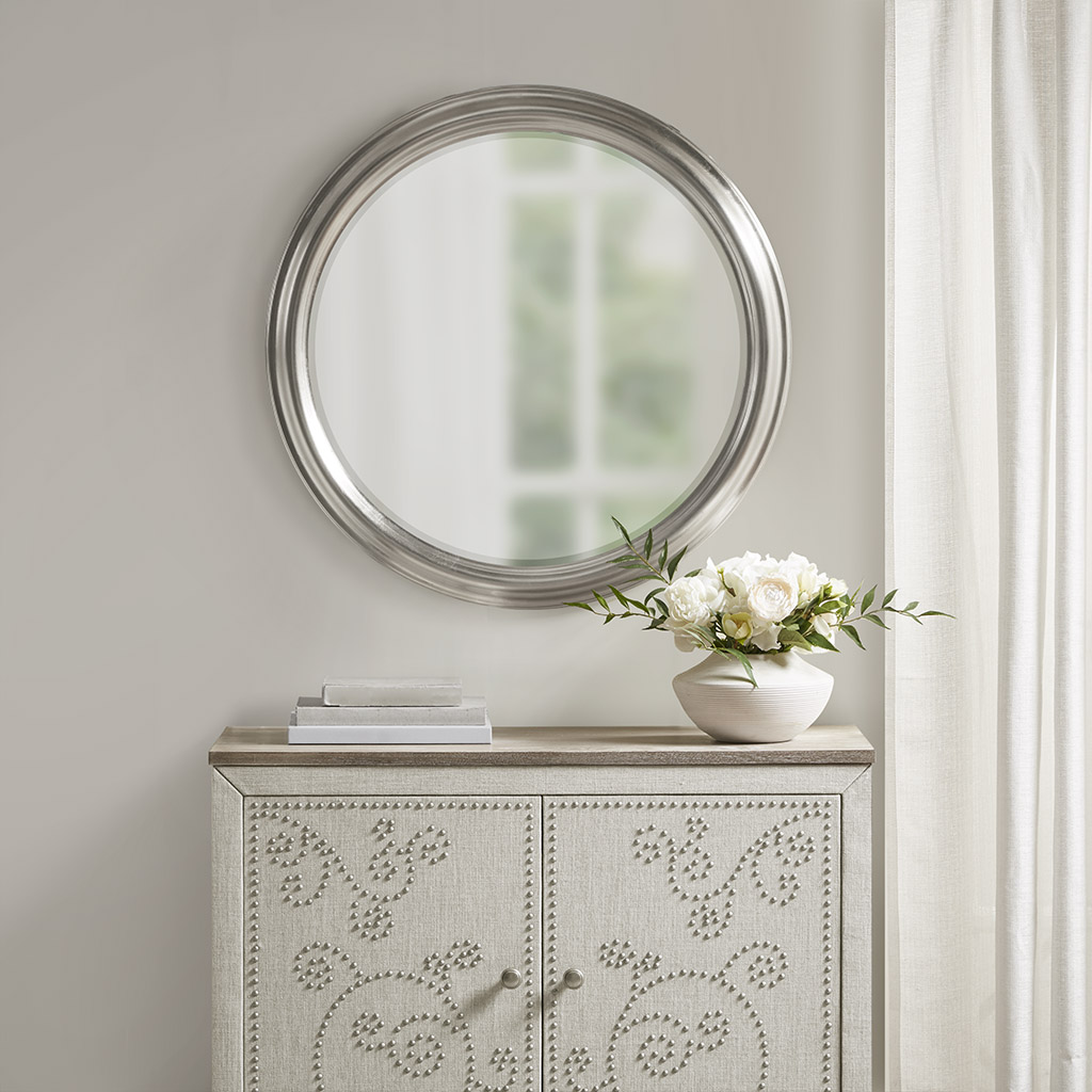 

Martha Stewart - Spruce Round Accent Mirror - Silver - See below