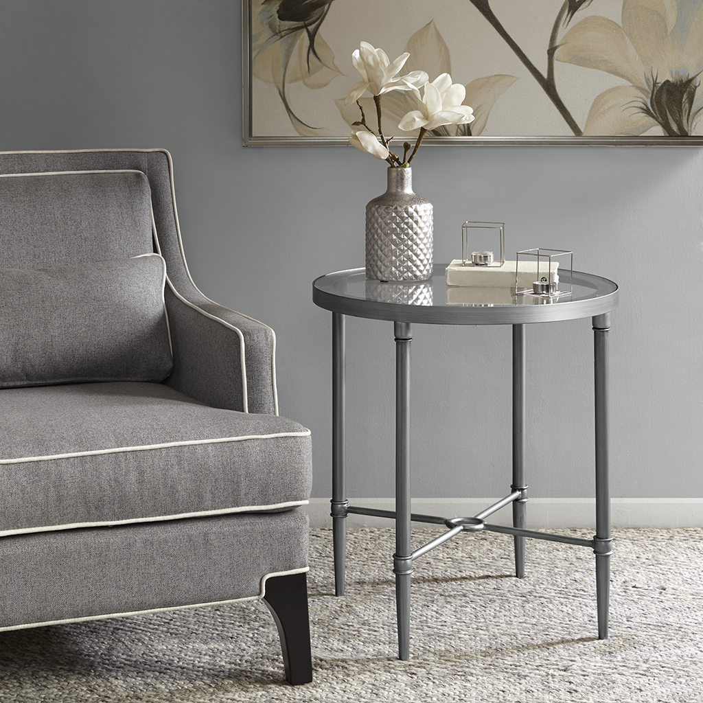 

Madison Park Signature - Bentley End Table - Antique Silver - See below