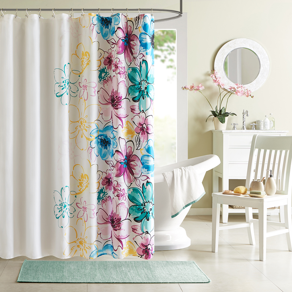

Intelligent Design - Olivia Shower Curtain - Blue - 72x72
