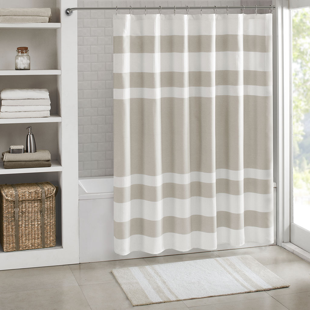 

Madison Park - Spa Waffle Shower Curtain with 3M Treatment - Taupe - 72x96