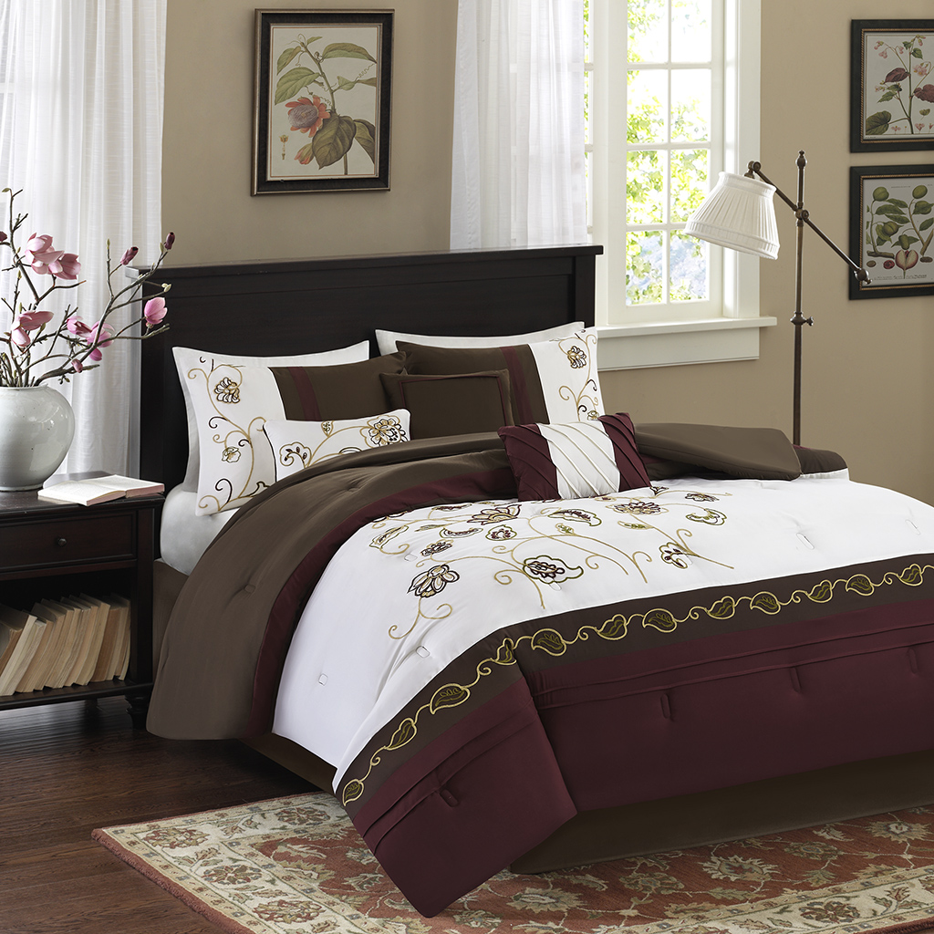 

Madison Park - Davina 7 Piece Comforter Set - Red - Queen