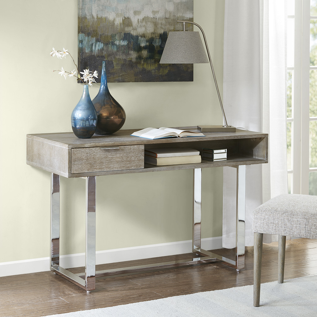 

Madison Park - Lynn Writing Desk - Brown/Silver - See below