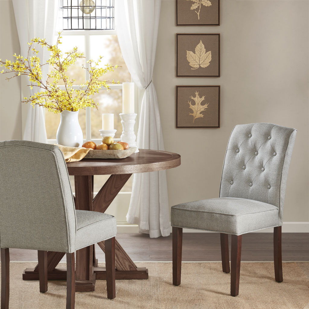 

Madison Park - Marian Tufted Dining Chair (Set of 2) - Cream/Grey - See below