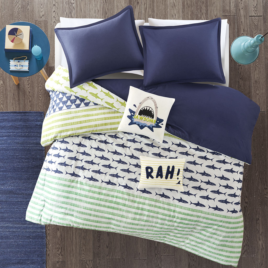 

Urban Habitat Kids - Finn Duvet Cover Set - Green / Navy - Full/Queen