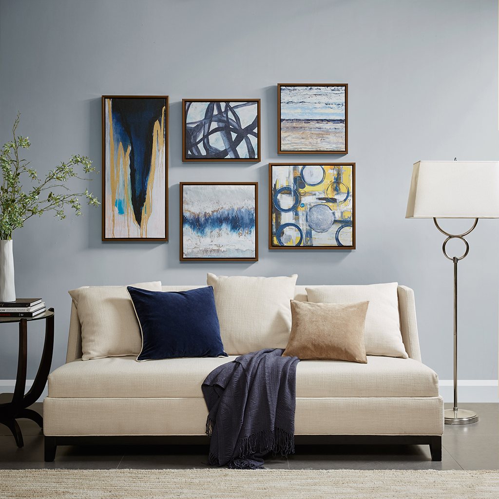 

Madison Park - Blue Bliss Gallery Art 5 Piece Set - Natural - See below