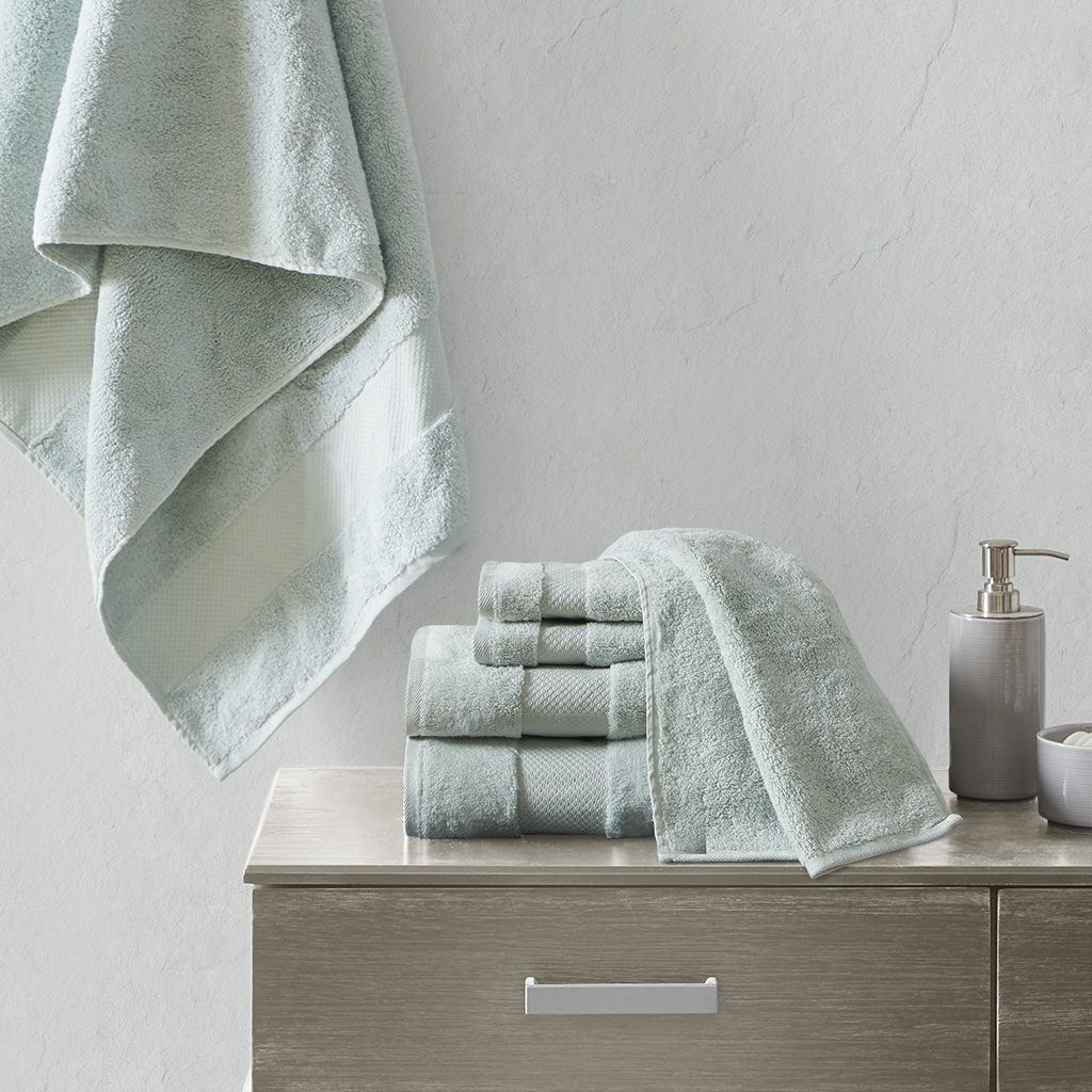 

Madison Park Signature - Turkish 6 Piece Bath Towel Set - Seafoam - See below