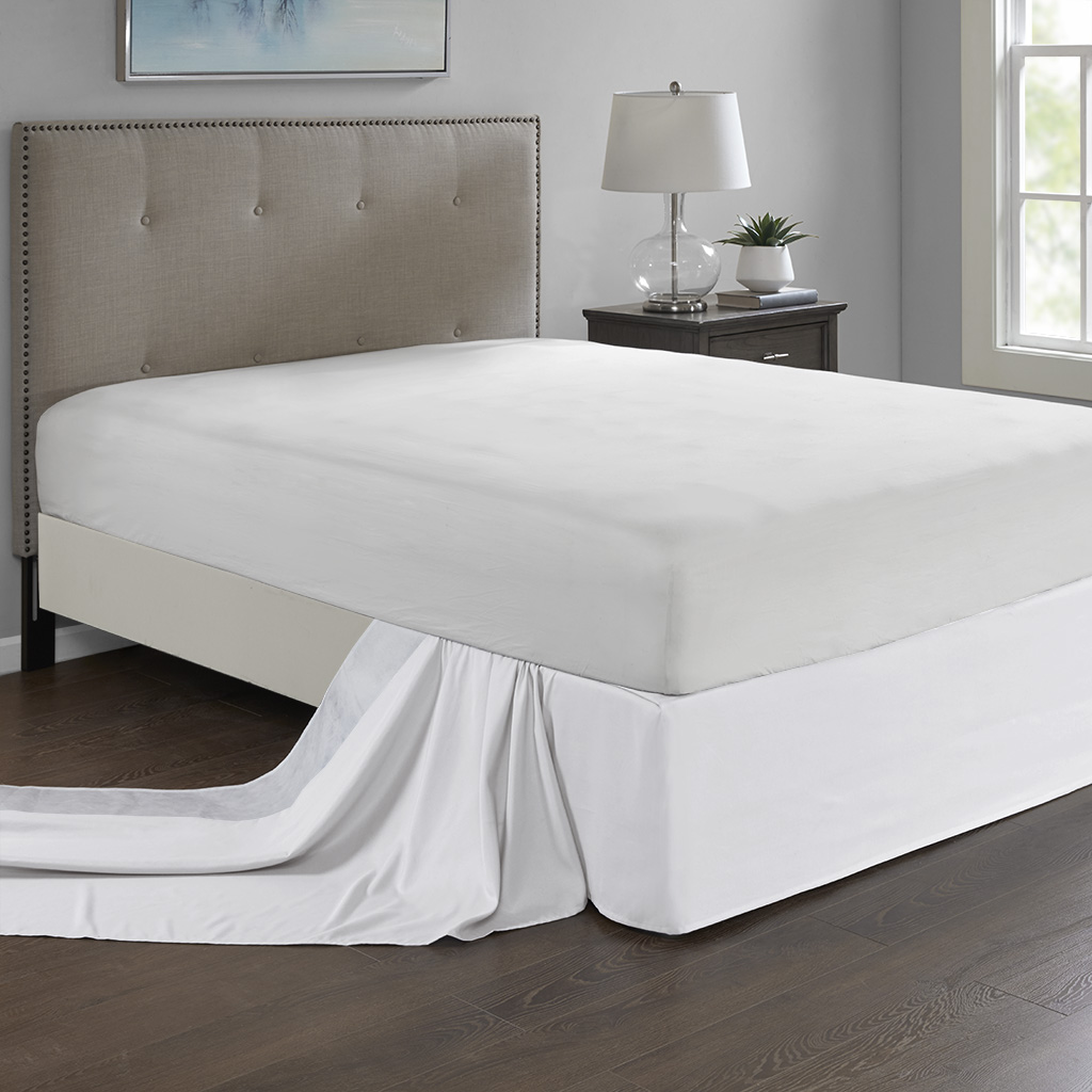 

Madison Park - Simple Fit Wrap Around Adjustable Bedskirt - White - One Size
