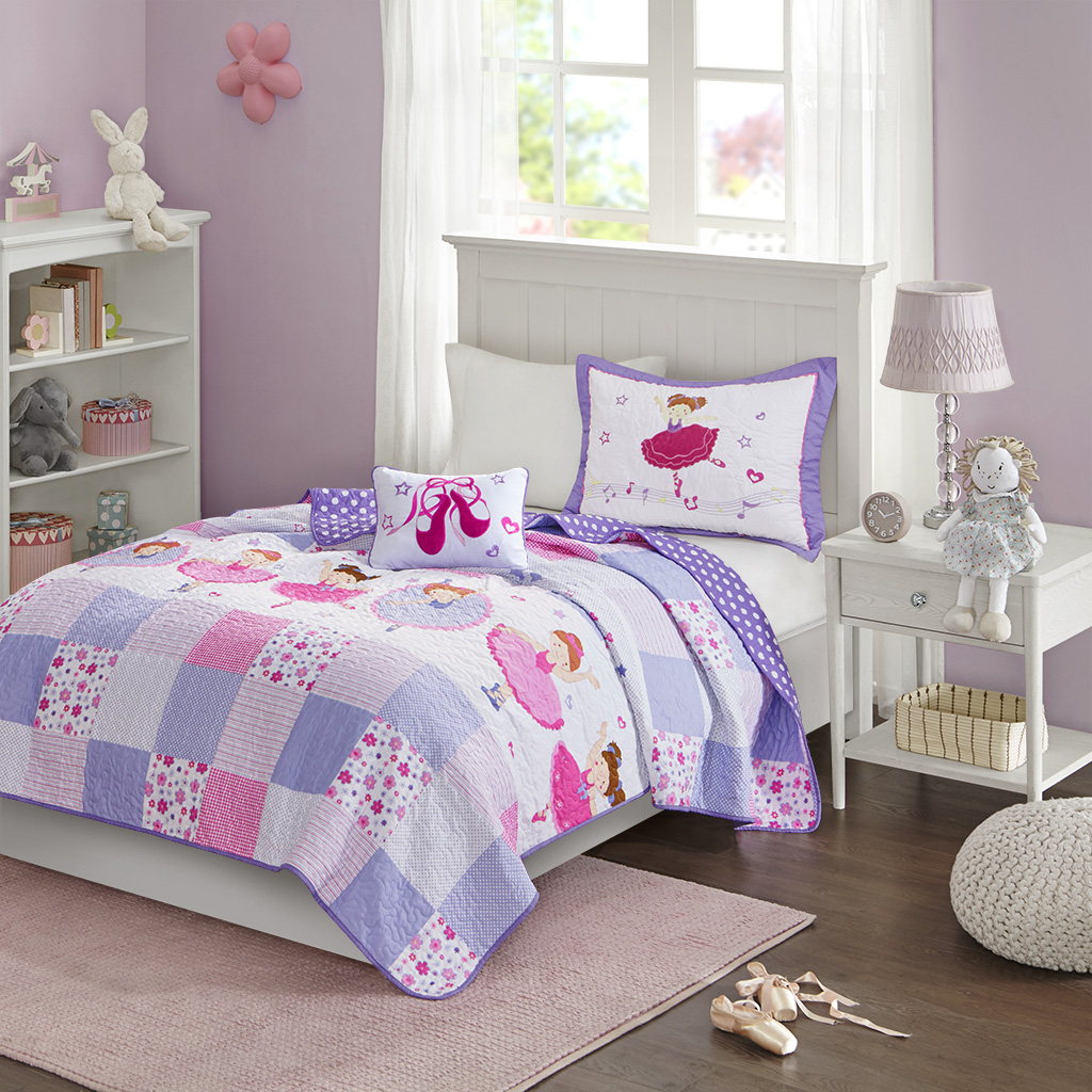

Mi Zone Kids - Twirling Tutu Reversible Coverlet Set - Multi - Twin