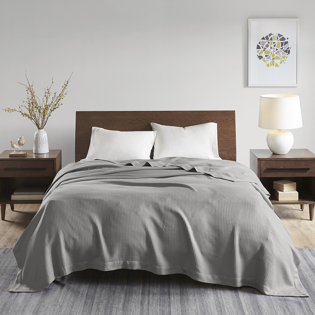 

Madison Park - 100% Certified Egyptian Cotton Blanket - Grey - King