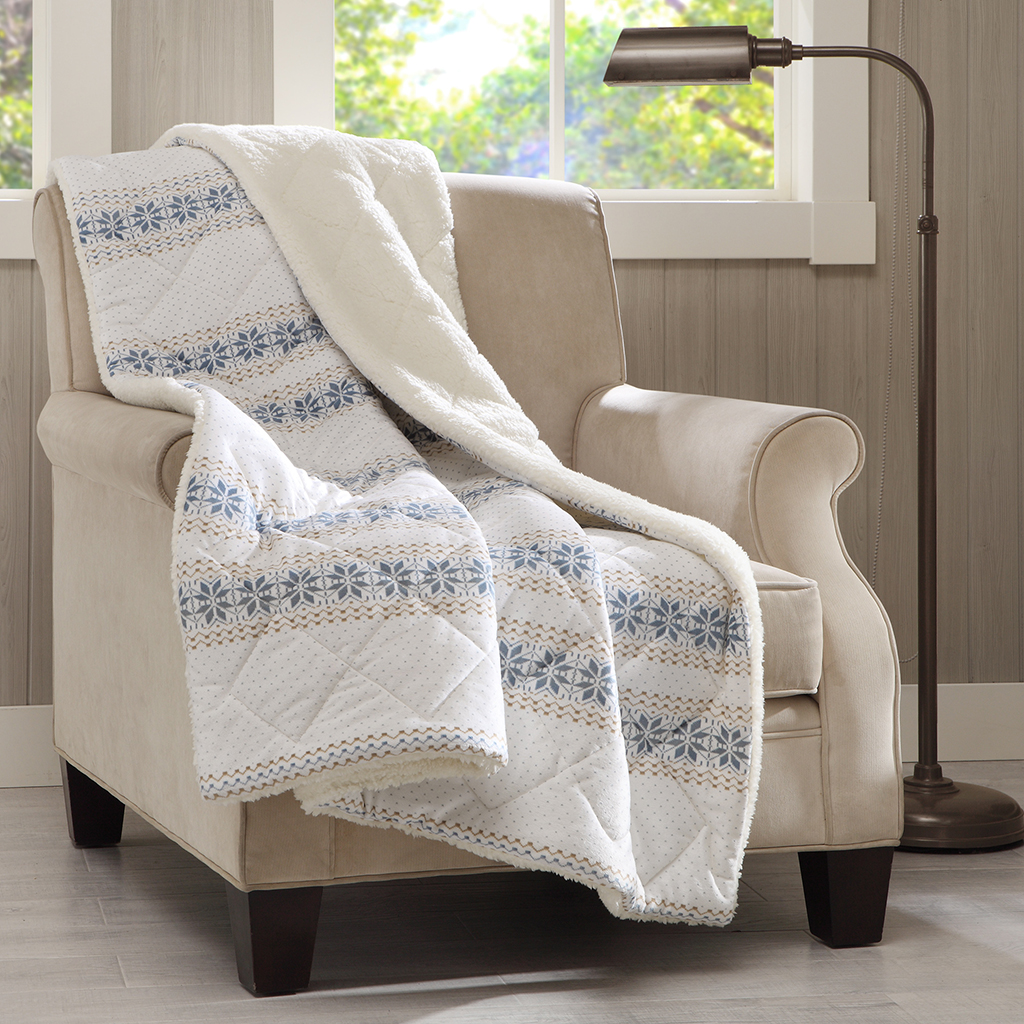

Woolrich - Diamond Printed Quilted Throw - Beige - 50x70