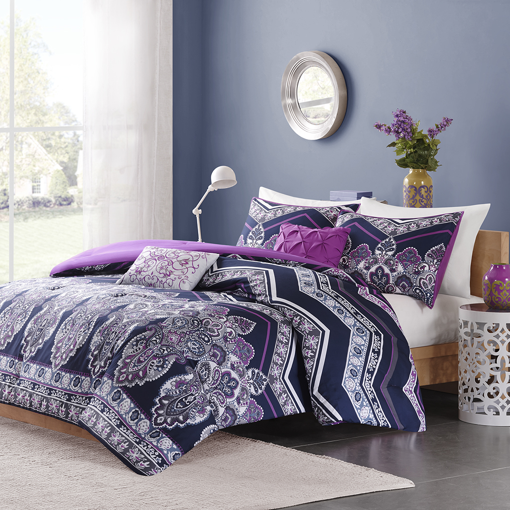 

Intelligent Design - Adley Comforter Set - Purple - Twin/Twin XL