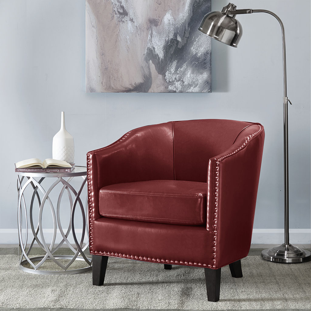

Madison Park - Fremont Barrel Arm Chair - Red - See below