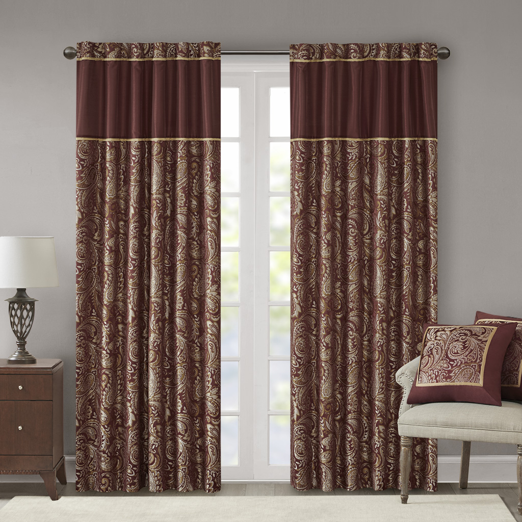 

Madison Park - Aubrey Jacquard Panel Pair - Burgundy - 108" Panel